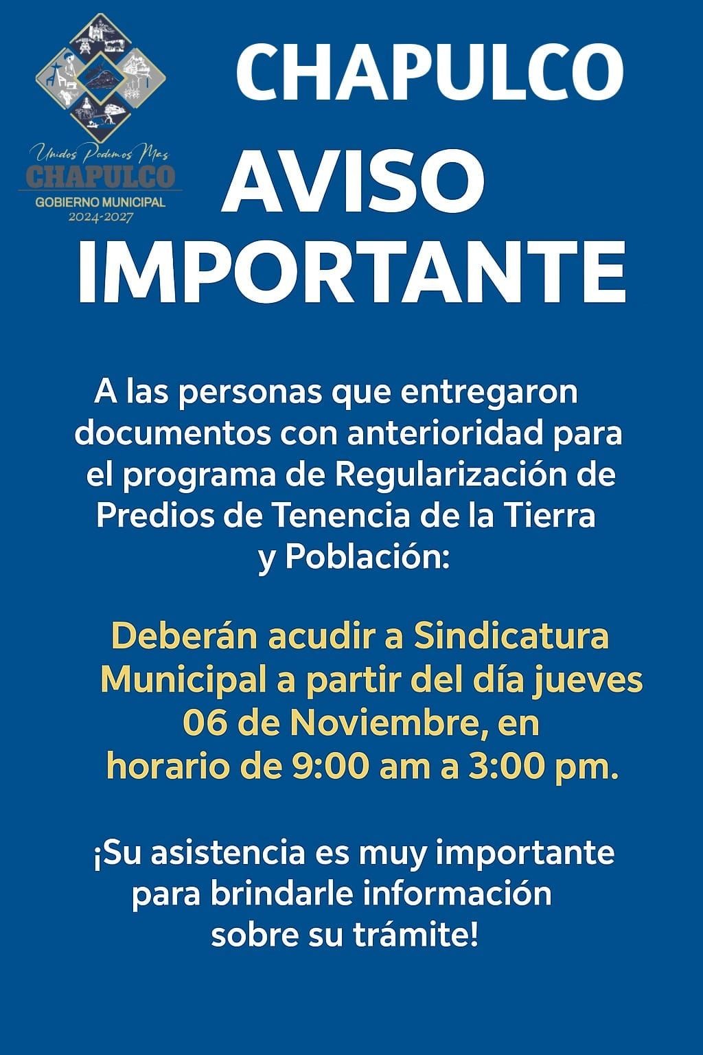 AVISO IMPORTANTE
